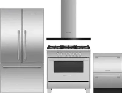 4 Piece Package Includes Refrigerator, Range, Hood And Dishwasher